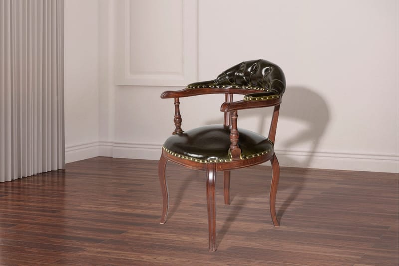 Albero Karmstol - Valnöt/Mörkgrön - Möbler - Stolar & fåtöljer - Sminkstol