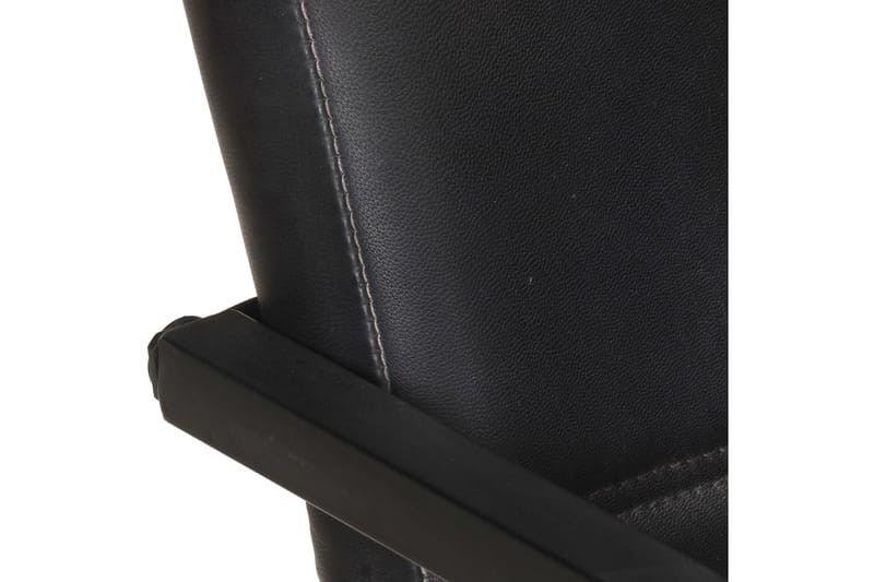 Fribärande matstolar 2 st svart äkta läder - Svart - Matstol & köksstol - Sminkstol - Karmstol