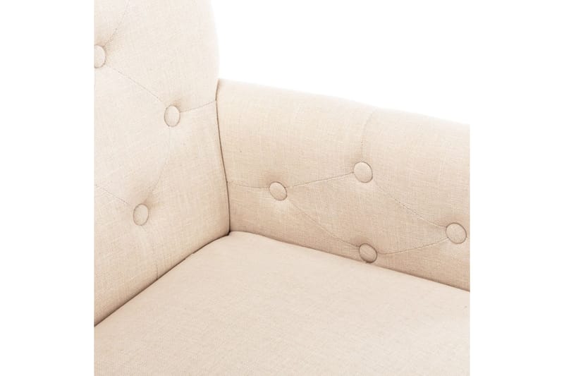 Matstolar med armstöd 6 st beige tyg - Beige - Möbler - Stolar & fåtöljer - Sminkstol