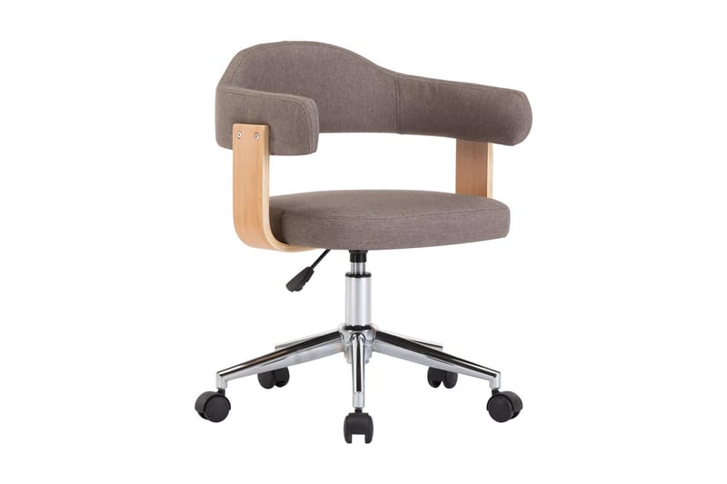 Snurrbar kontorsstol böjträ och tyg taupe - Brun - Kontorsstol & skrivbordsstol