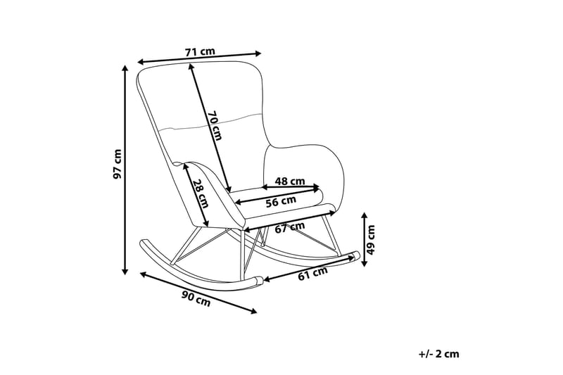 Freeburger Gungstol Sammet - Grå - Möbler - Stolar & fåtöljer - Gungstol