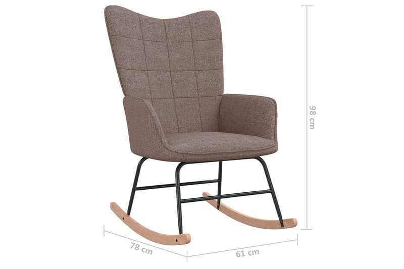 Gungstol med fotpall taupe tyg - Taupe - Möbler - Stolar & fåtöljer - Gungstol