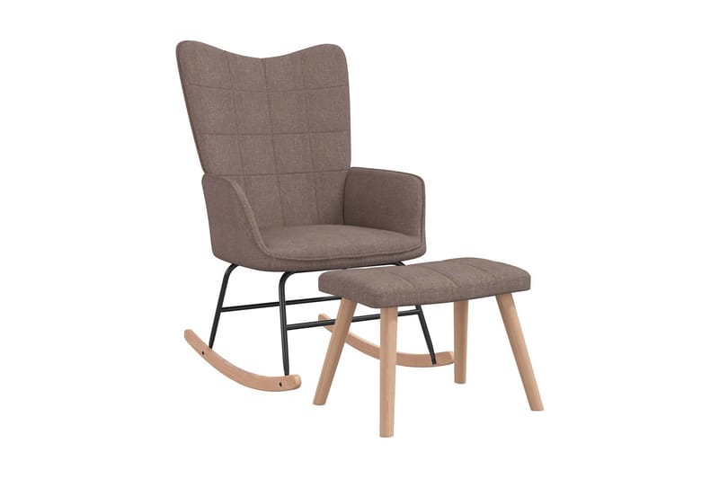 Gungstol med fotpall taupe tyg - Taupe - Möbler - Stolar & fåtöljer - Gungstol