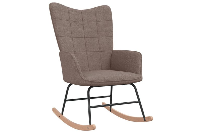 Gungstol med fotpall taupe tyg - Taupe - Möbler - Stolar & fåtöljer - Gungstol