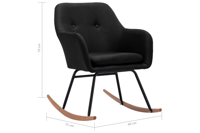 Gungstol svart tyg - Svart - Möbler - Stolar & fåtöljer - Gungstol
