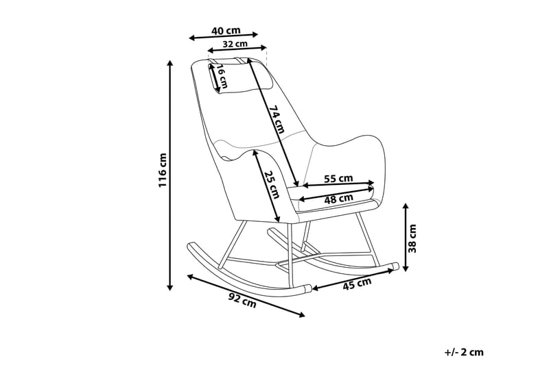 Harnos Gungstol Sammet - Grå - Möbler - Stolar & fåtöljer - Gungstol