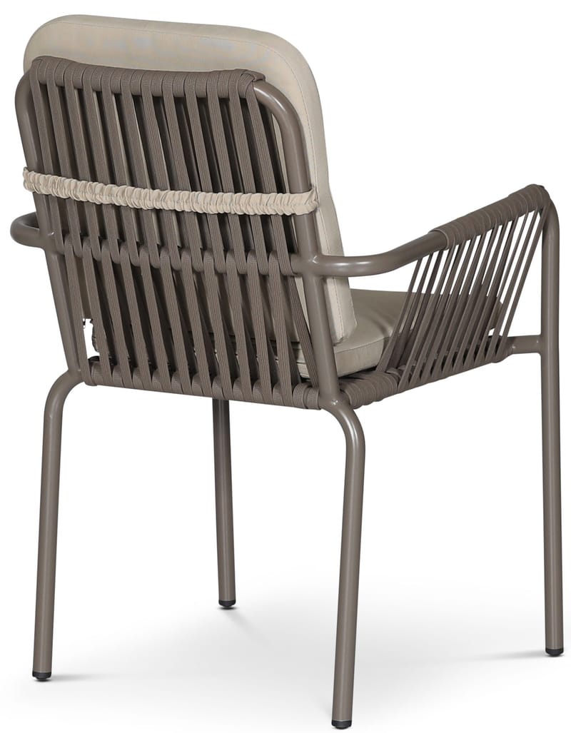 Stapelbar utestol grå med beige dyna - grå och beige - Möbler - Stolar & fåtöljer - Matstol & köksstol
