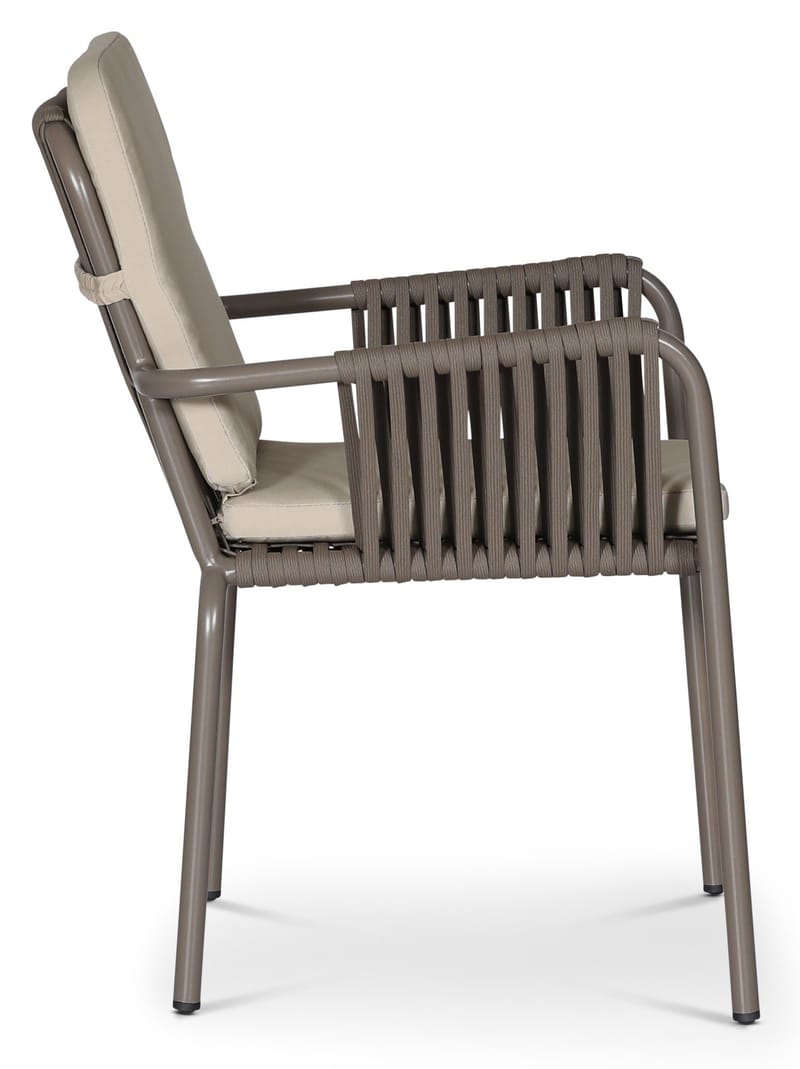 Stapelbar utestol grå med beige dyna - grå och beige - Möbler - Stolar & fåtöljer - Matstol & köksstol