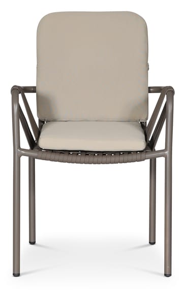 Stapelbar utestol grå med beige dyna - grå och beige - Möbler - Stolar & fåtöljer - Matstol & köksstol