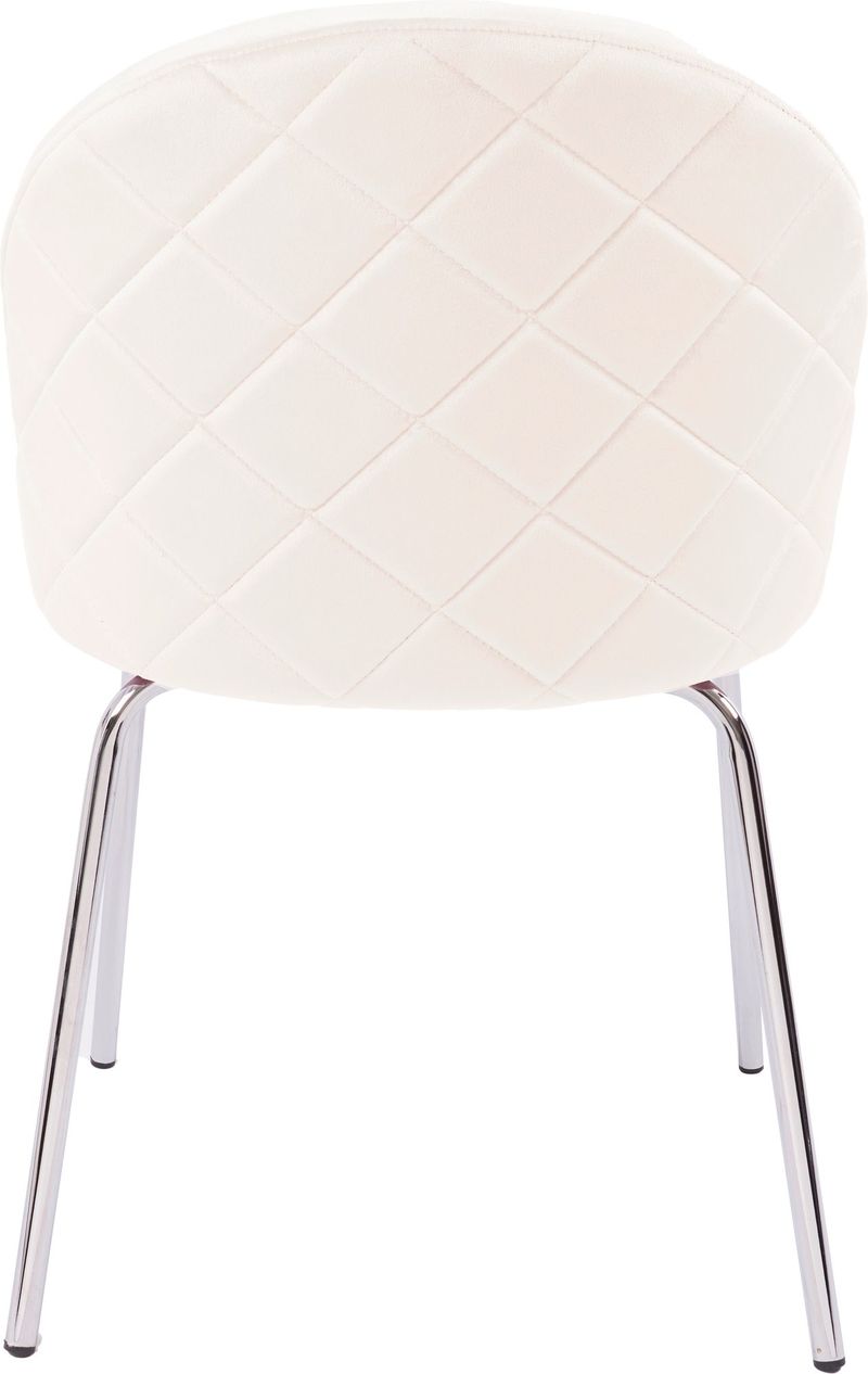 Stol beige sammet med kromade ben - Plaza - Beige - Möbler - Stolar & fåtöljer - Matstol & köksstol