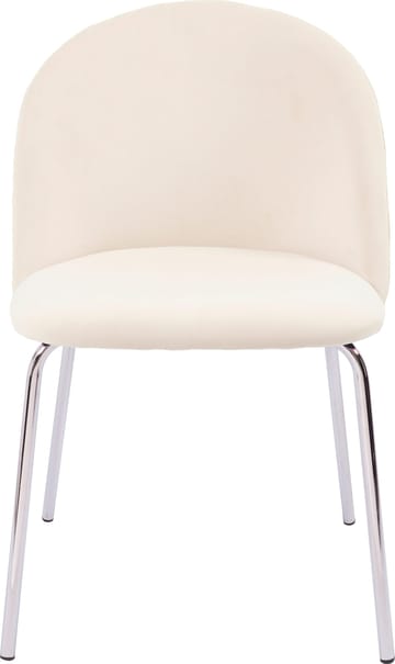 Stol beige sammet med kromade ben - Plaza - Beige - Möbler - Stolar & fåtöljer - Matstol & köksstol