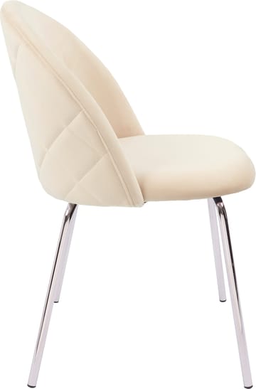 Stol beige sammet med kromade ben - Plaza - Beige - Möbler - Stolar & fåtöljer - Matstol & köksstol