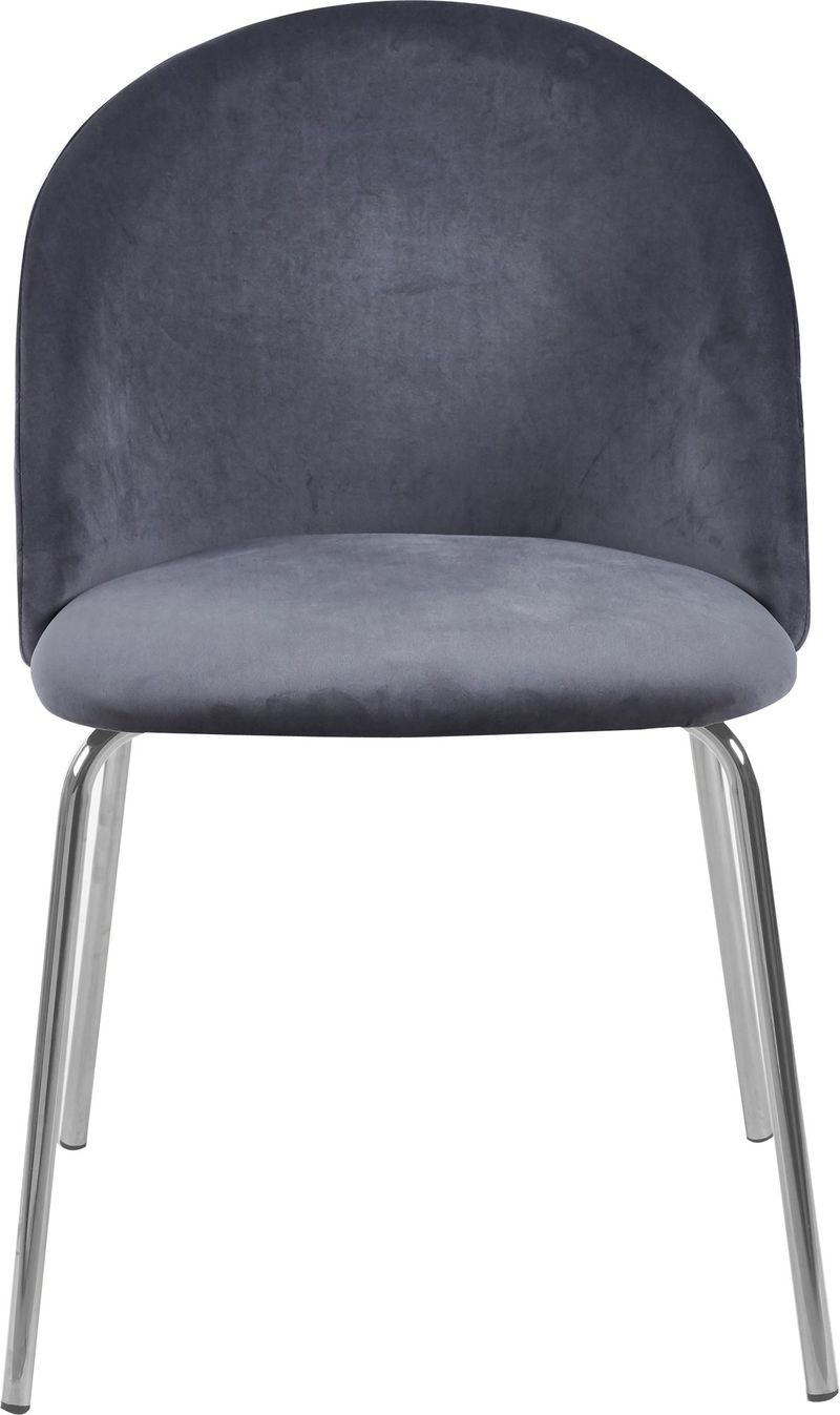 Stol grå med kromade ben - Plaza, Grå