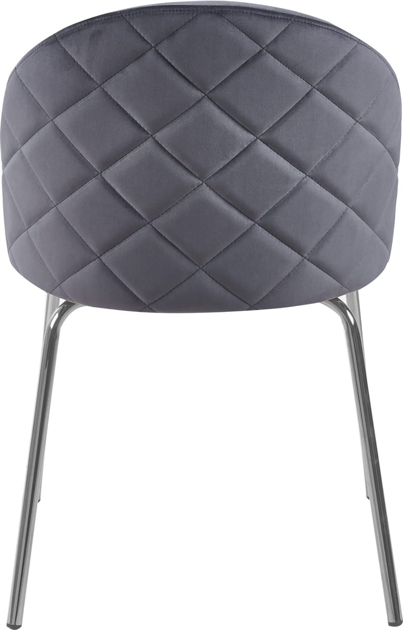 Stol grå med kromade ben - Plaza - Grå - Möbler - Stolar & fåtöljer - Matstol & köksstol