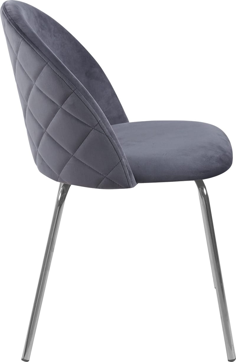 Stol grå med kromade ben - Plaza - Grå - Möbler - Stolar & fåtöljer - Matstol & köksstol