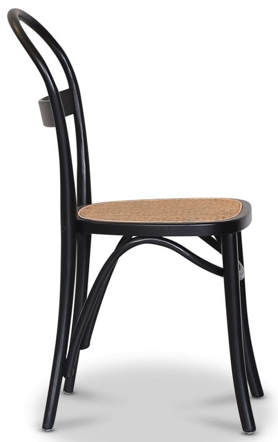 Stol i böjträ med rotting sits - Svart/natur - Möbler - Stolar & fåtöljer - Matstol & köksstol