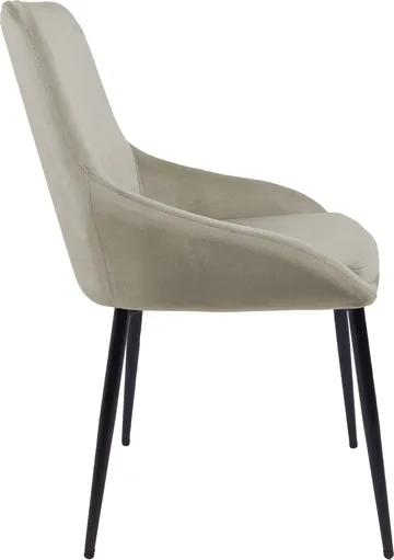 Stol i beige sammet - Theo - Beige, svart - Möbler - Stolar & fåtöljer - Matstol & köksstol