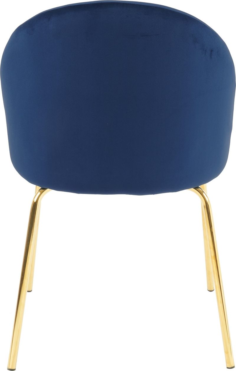 Stol i blå velvet med guldiga ben - Blå - Möbler - Stolar & fåtöljer - Matstol & köksstol