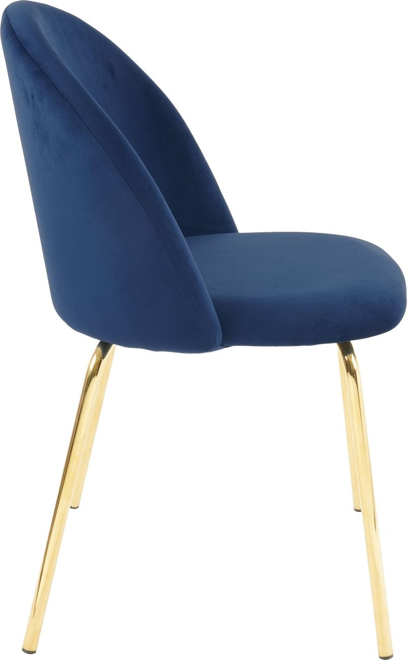 Stol i blå velvet med guldiga ben - Blå - Möbler - Stolar & fåtöljer - Matstol & köksstol