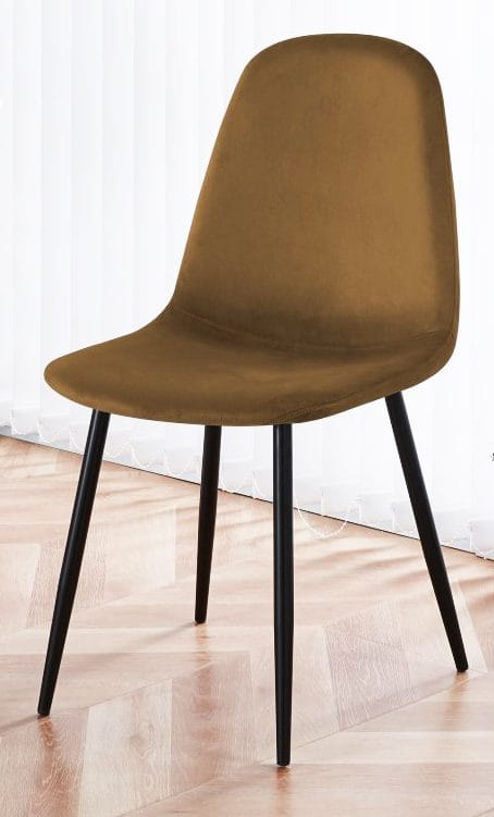 Stol i brun sammet svarta ben - Brun sammet, svarta metallben - Möbler - Stolar & fåtöljer - Matstol & köksstol