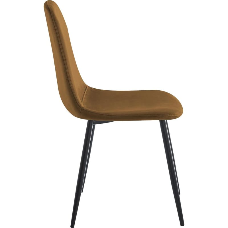 Stol i brun sammet svarta ben - Brun sammet, svarta metallben - Möbler - Stolar & fåtöljer - Matstol & köksstol