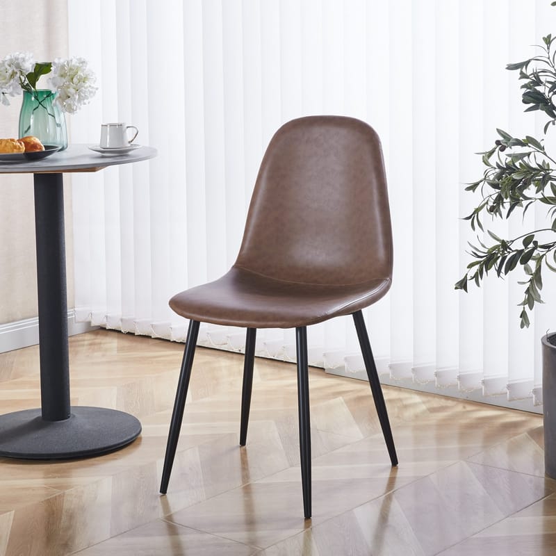 Stol i brunt läderutseende - Vintagebrun - Möbler - Stolar & fåtöljer - Matstol & köksstol