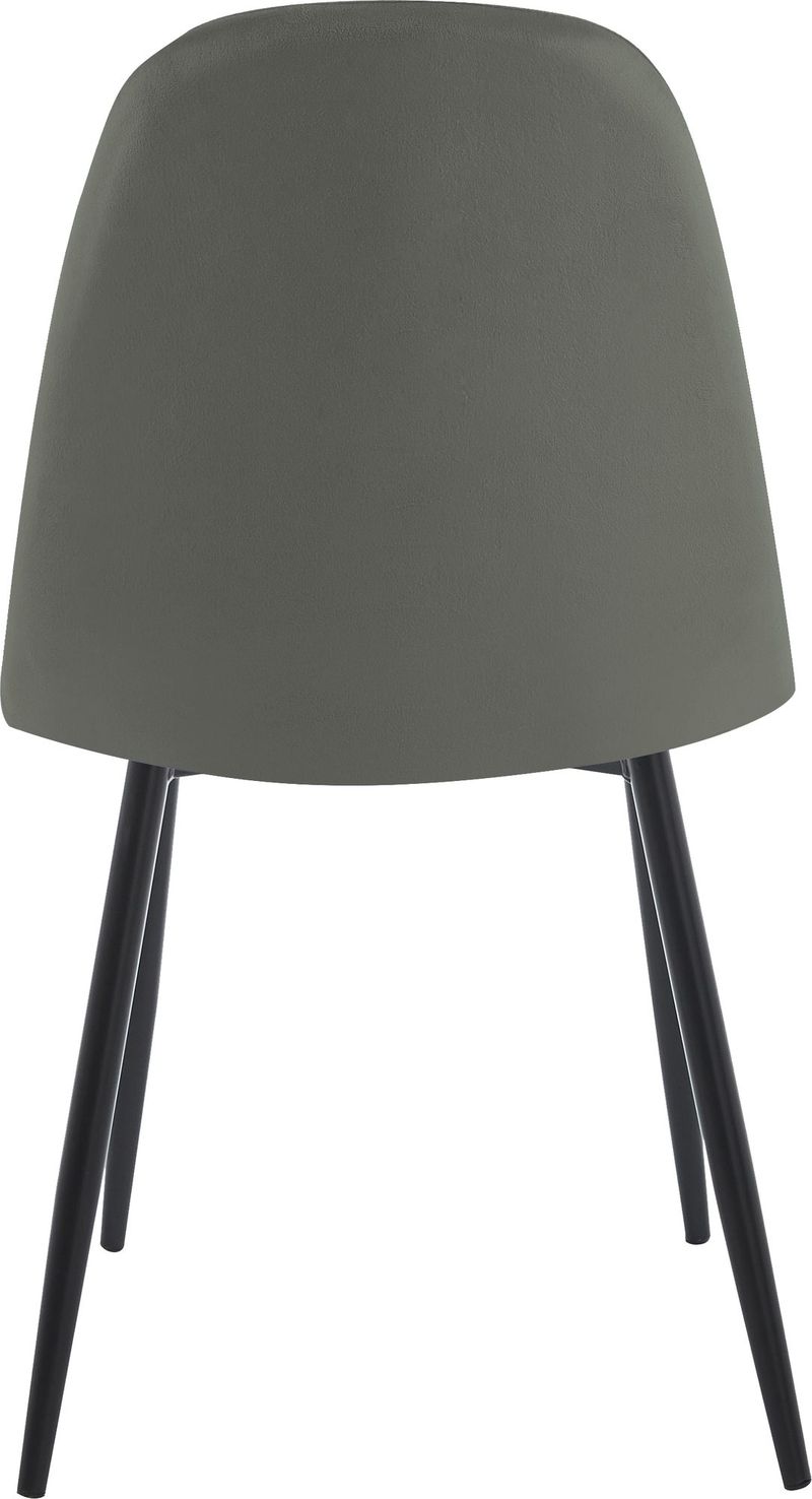 Stol i mörkgrå sammet med svarta ben - Mörkgrå - Möbler - Stolar & fåtöljer - Matstol & köksstol
