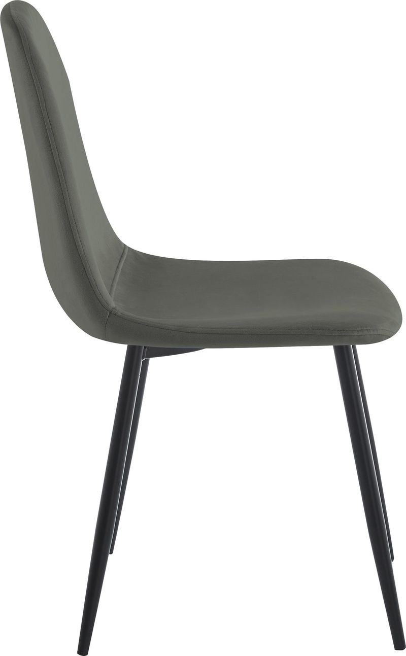 Stol i mörkgrå sammet med svarta ben - Mörkgrå - Möbler - Stolar & fåtöljer - Matstol & köksstol