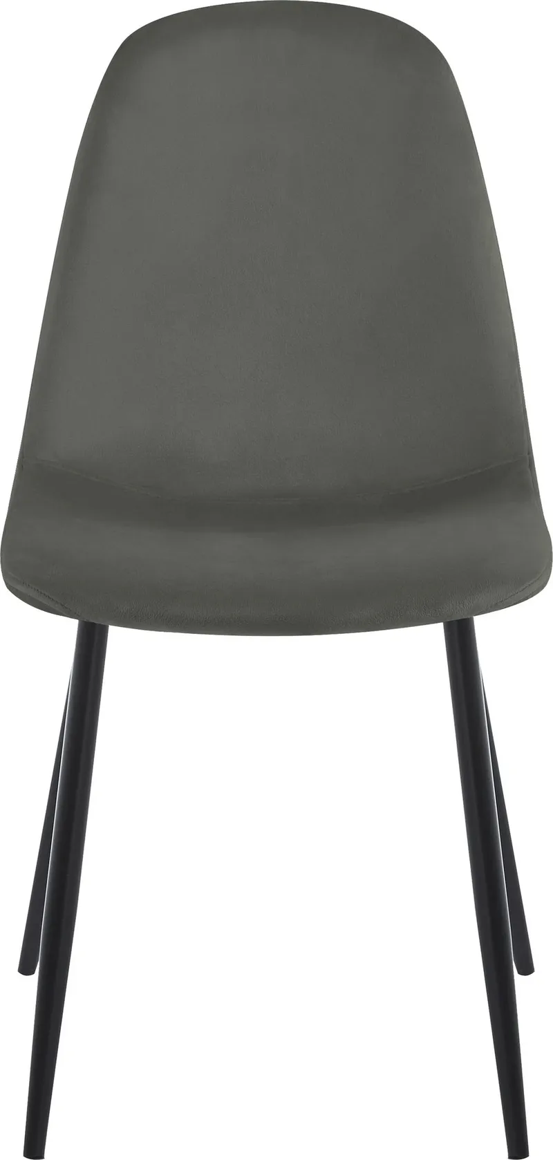 Stol i mörkgrå sammet med svarta ben, Mörkgrå