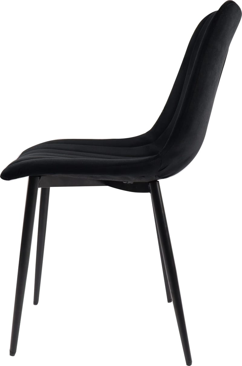 Stol i svart sammet - Kayla - Svart - Möbler - Stolar & fåtöljer - Matstol & köksstol