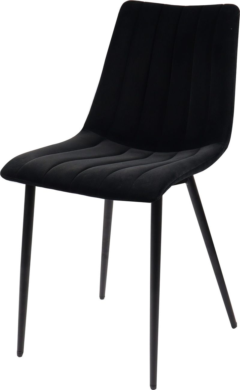 Stol i svart sammet - Kayla - Svart - Möbler - Stolar & fåtöljer - Matstol & köksstol