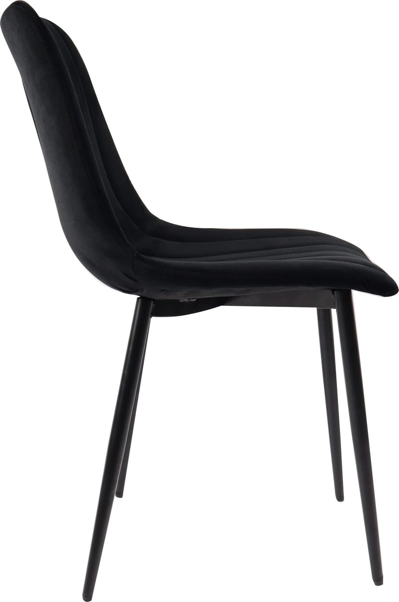 Stol i svart sammet - Kayla - Svart - Möbler - Stolar & fåtöljer - Matstol & köksstol