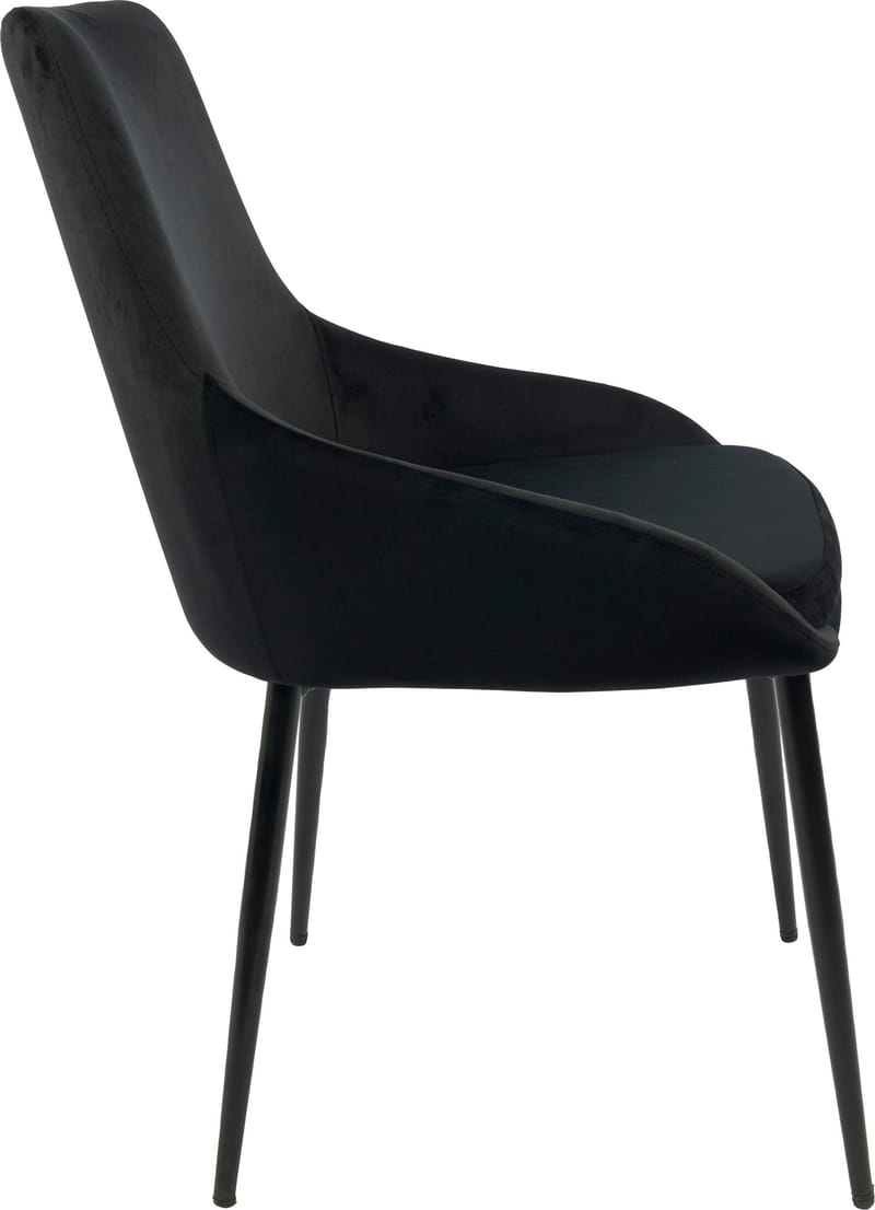 Stol i svart sammet - Theo - Svart - Möbler - Stolar & fåtöljer - Matstol & köksstol