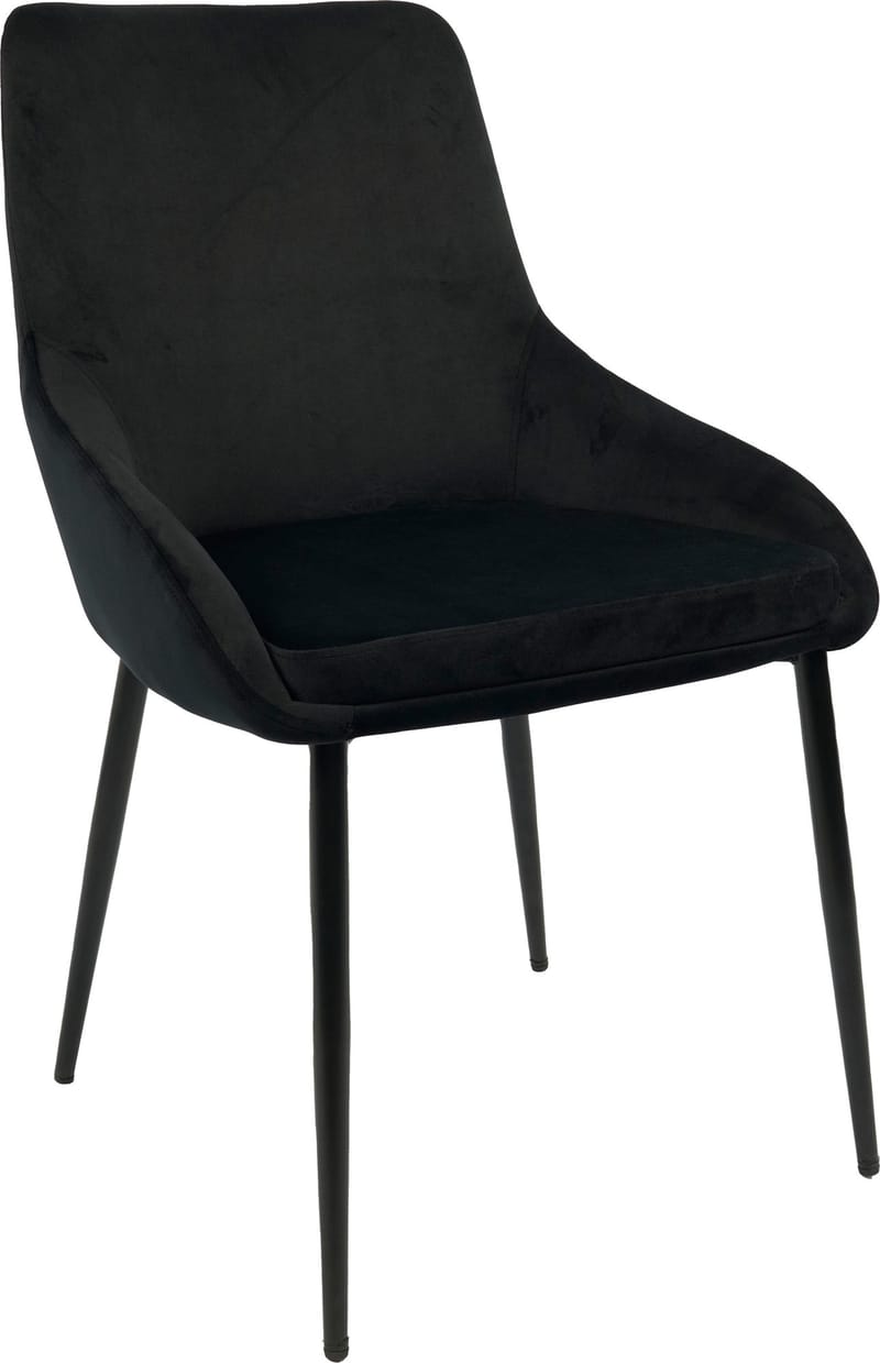 Stol i svart sammet - Theo, Svart