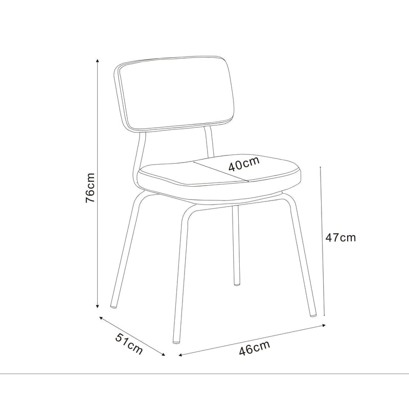 Stol Keiu 46x51x76 cm Vintage manchester - Vintage Pink - Möbler - Stolar & fåtöljer - Matstol & köksstol