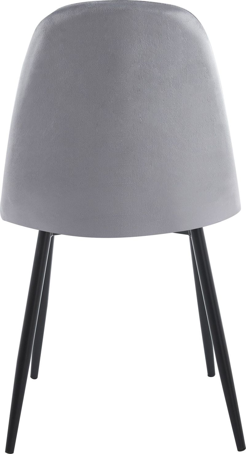 Stol ljusgrå sammet med svarta ben - Ljusgrå sammet med svarta matta stålben - Möbler - Stolar & fåtöljer - Matstol & köksstol