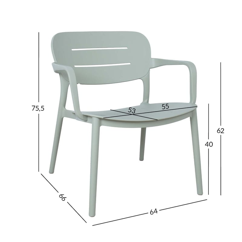 Stol Mango grönaktigt plast 64x66x75,5 cm - Grönaktigt grå - Möbler - Stolar & fåtöljer - Matstol & köksstol