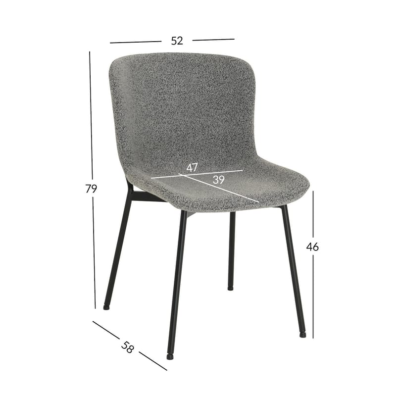 Stol Manolo bouclé - Grå - Möbler - Stolar & fåtöljer - Matstol & köksstol