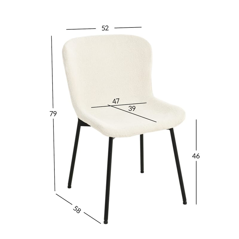 Stol Manolo bouclé - Vit - Möbler - Stolar & fåtöljer - Matstol & köksstol