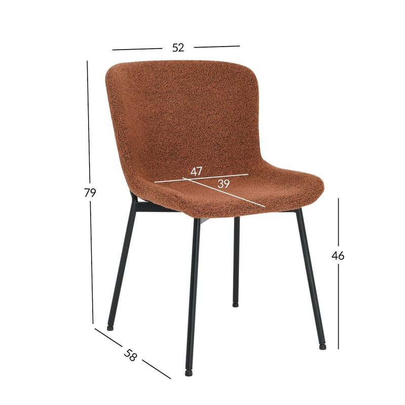 Stol Manolo Rostbrun bouclé - rostbrun - Möbler - Stolar & fåtöljer - Matstol & köksstol