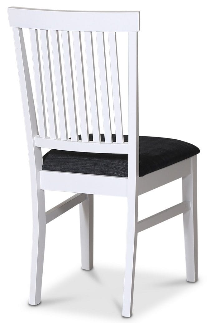 Stol med grå tygsits - Fårö - Vitlack och sits i grått tyg - Möbler - Stolar & fåtöljer - Matstol & köksstol