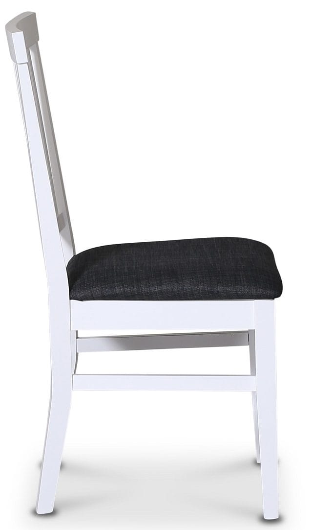 Stol med grå tygsits - Fårö - Vitlack och sits i grått tyg - Möbler - Stolar & fåtöljer - Matstol & köksstol