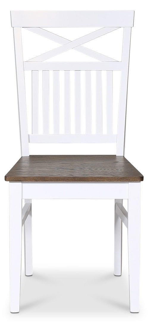 Stol med kryss i ryggen - Vit / Brunoljad ek - Skagen, Vitlack och brunoljad ek-fanér