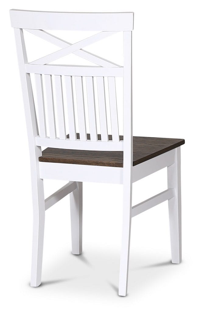Stol med kryss i ryggen - Vit / Brunoljad ek - Skagen - Vitlack och brunoljad ek-fanér - Möbler - Stolar & fåtöljer - Matstol & köksstol