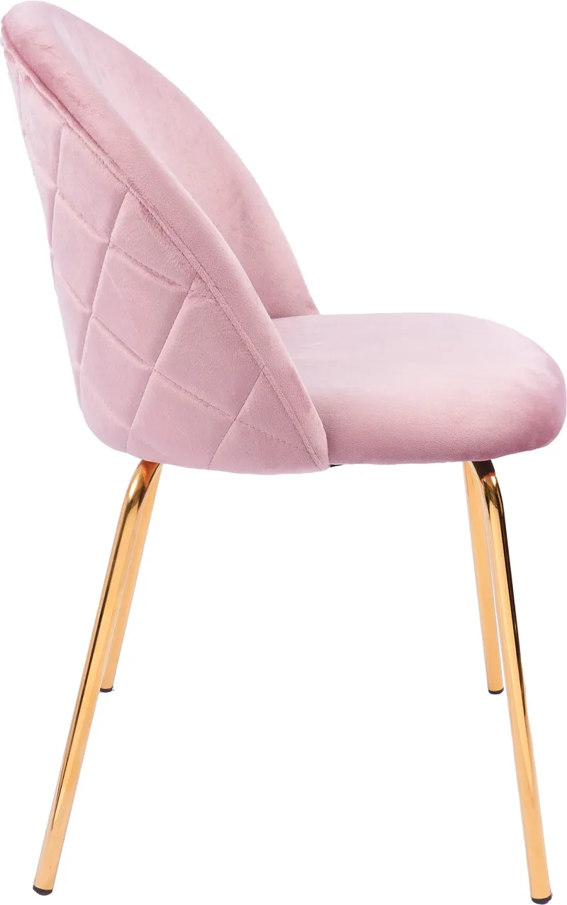 Stol rosa med guldiga ben - Plaza - Ljusrosa - Möbler - Stolar & fåtöljer - Matstol & köksstol