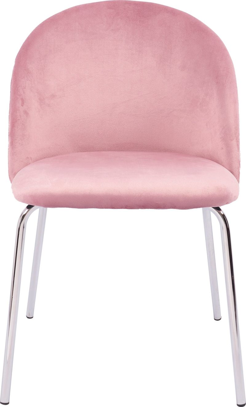 Stol rosa med kromade ben - Plaza, Ljusrosa