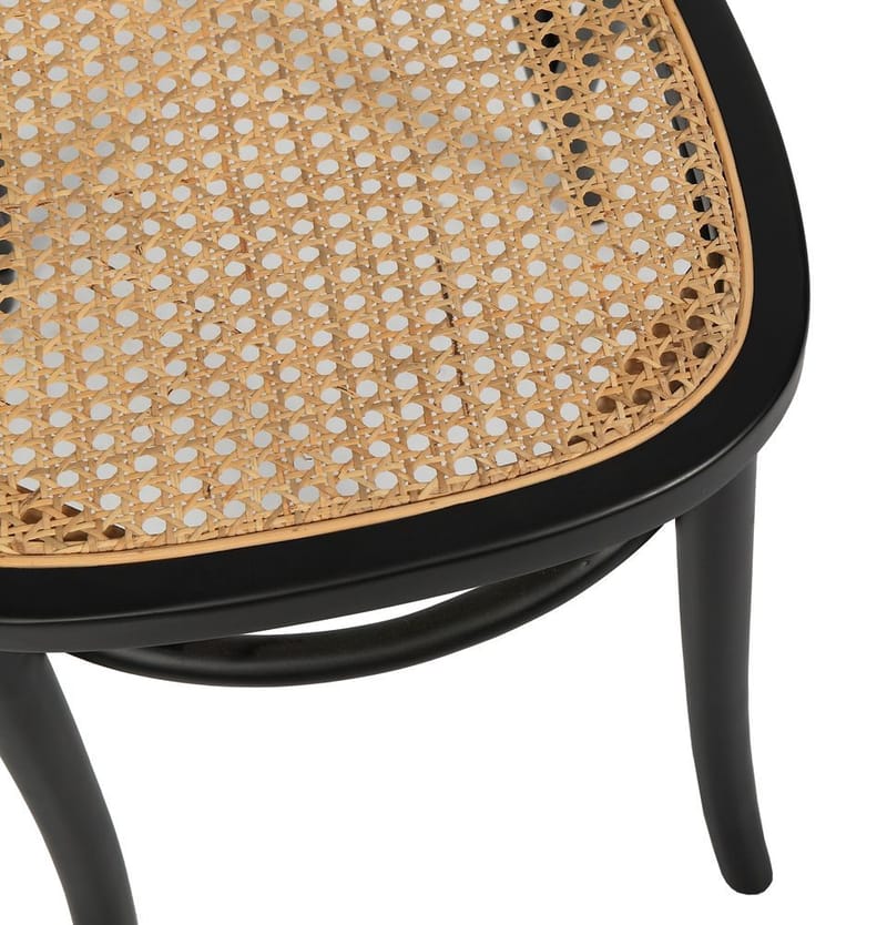 Stol svart med rotting i rygg och sits - Tone - Svart / Rotting - Möbler - Stolar & fåtöljer - Matstol & köksstol