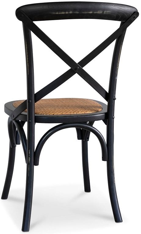 Stol svart med rottingsits - Gaston - Svart vintage - Möbler - Stolar & fåtöljer - Matstol & köksstol