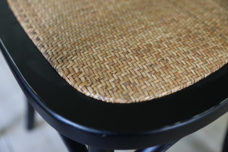 Stol svart med rottingsits - Gaston - Svart vintage - Möbler - Stolar & fåtöljer - Matstol & köksstol
