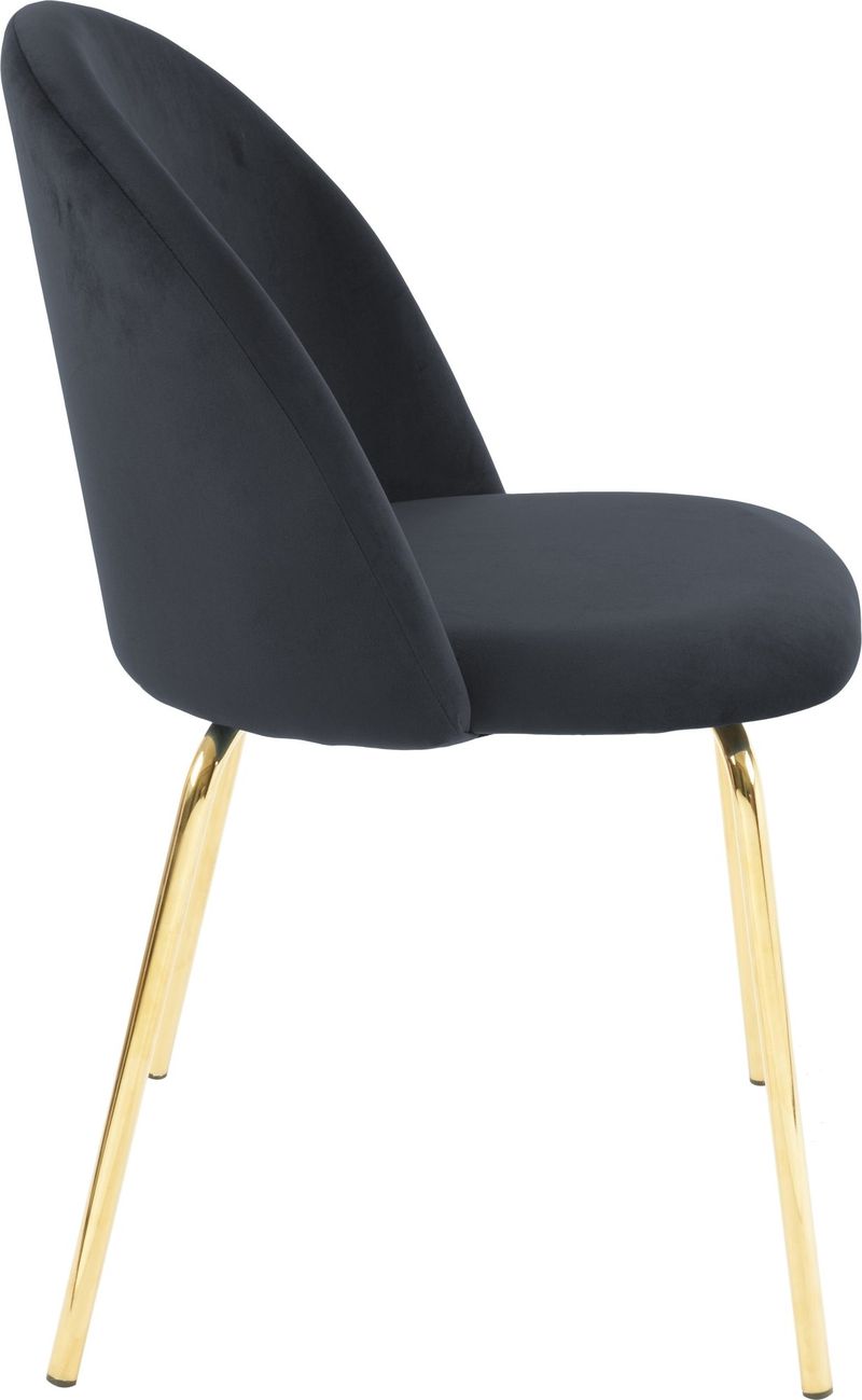 Stol svart sammet med ben i mässing - Giovani - Svart - Möbler - Stolar & fåtöljer - Matstol & köksstol